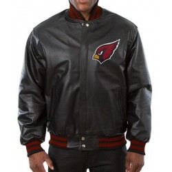 Arizona Cardinals Varsity Black Leather Jacket